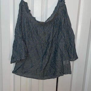 Women's Blue and Yellow of the shoulder Top